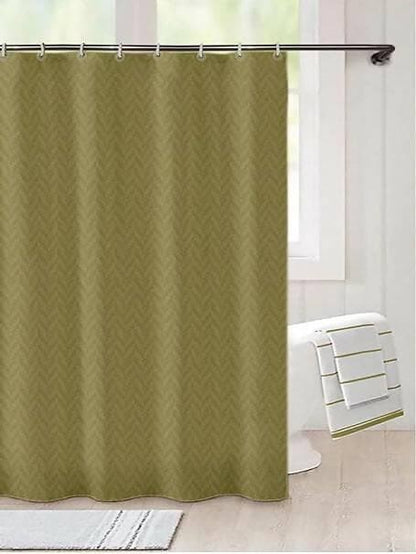 LUSHOMES Chevron Print Fabric Shower Curtain - HalfPe