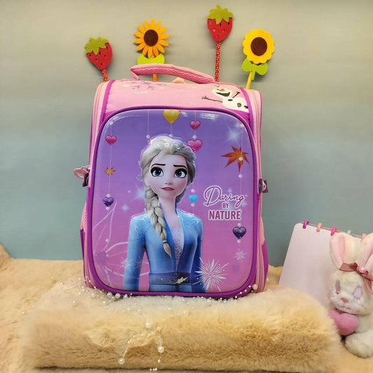 A Fancy 3D Cartoon Design School Bags For Girls And Boys (Pink) - HalfPe