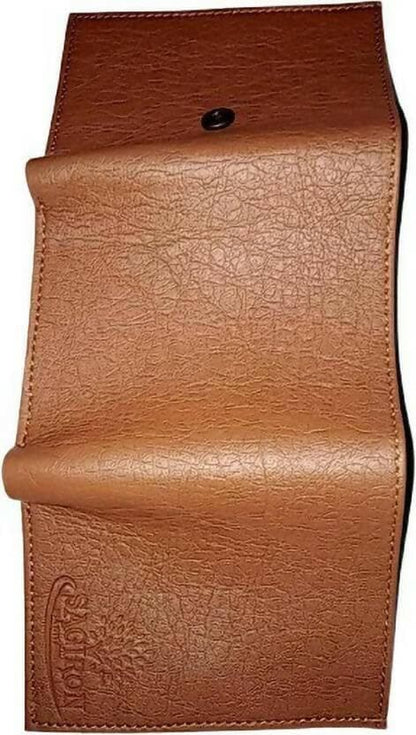 Men Casual Tan Artificial Leather Wallet with twill fabric inside(7 Card Slots, Brown) - HalfPe