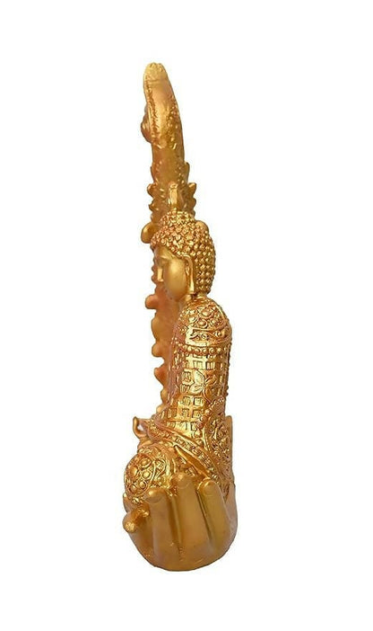 KariGhar Antique Meditating Buddha Statue Idol Perfect for Home | Prayer Room | Living Room | Decoration & Gifting (A0110) - HalfPe