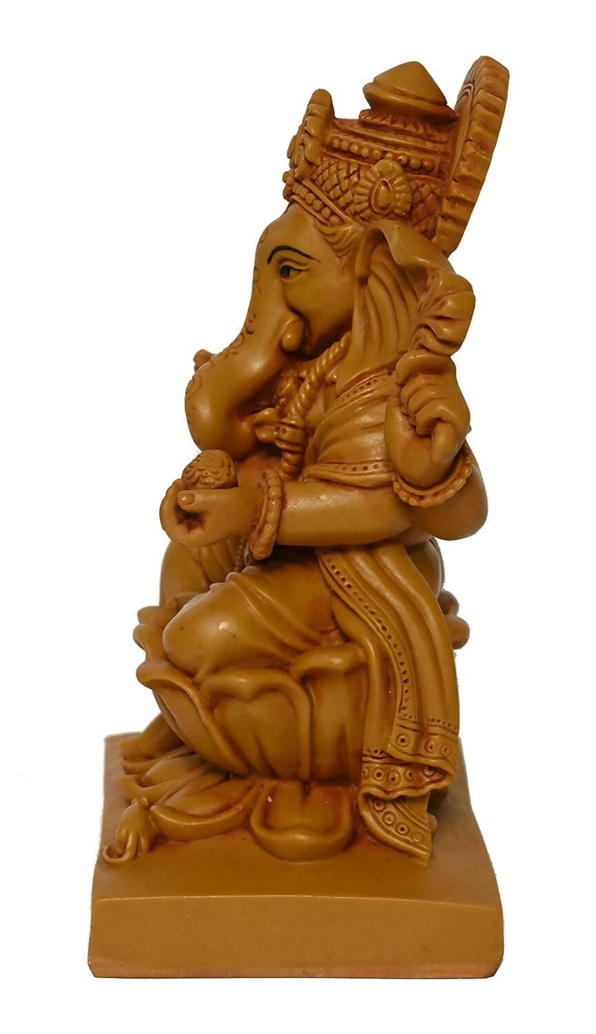 KariGhar Polyresin Ganesh Lord Ganesh Sitting on a Lotus Idol Perfect For Home - HalfPe