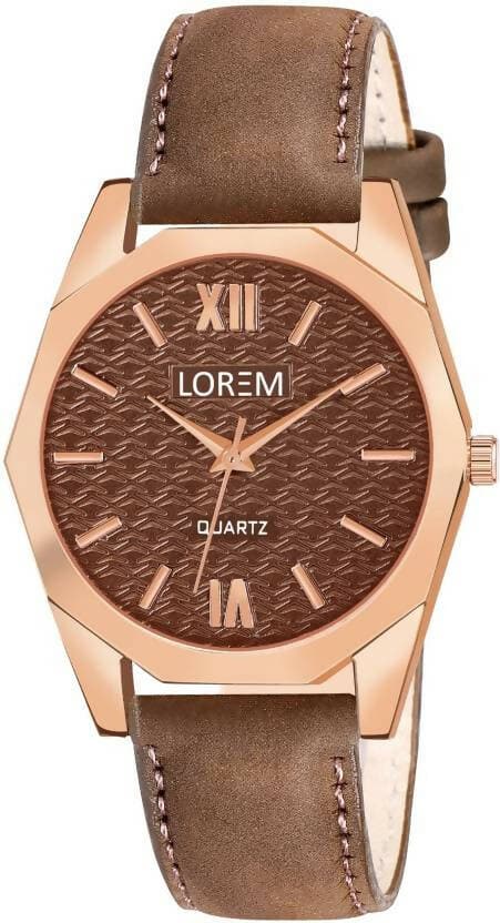 LOREM Brown 3d embossed Dial Analog Watch For Women LR330 - HalfPe