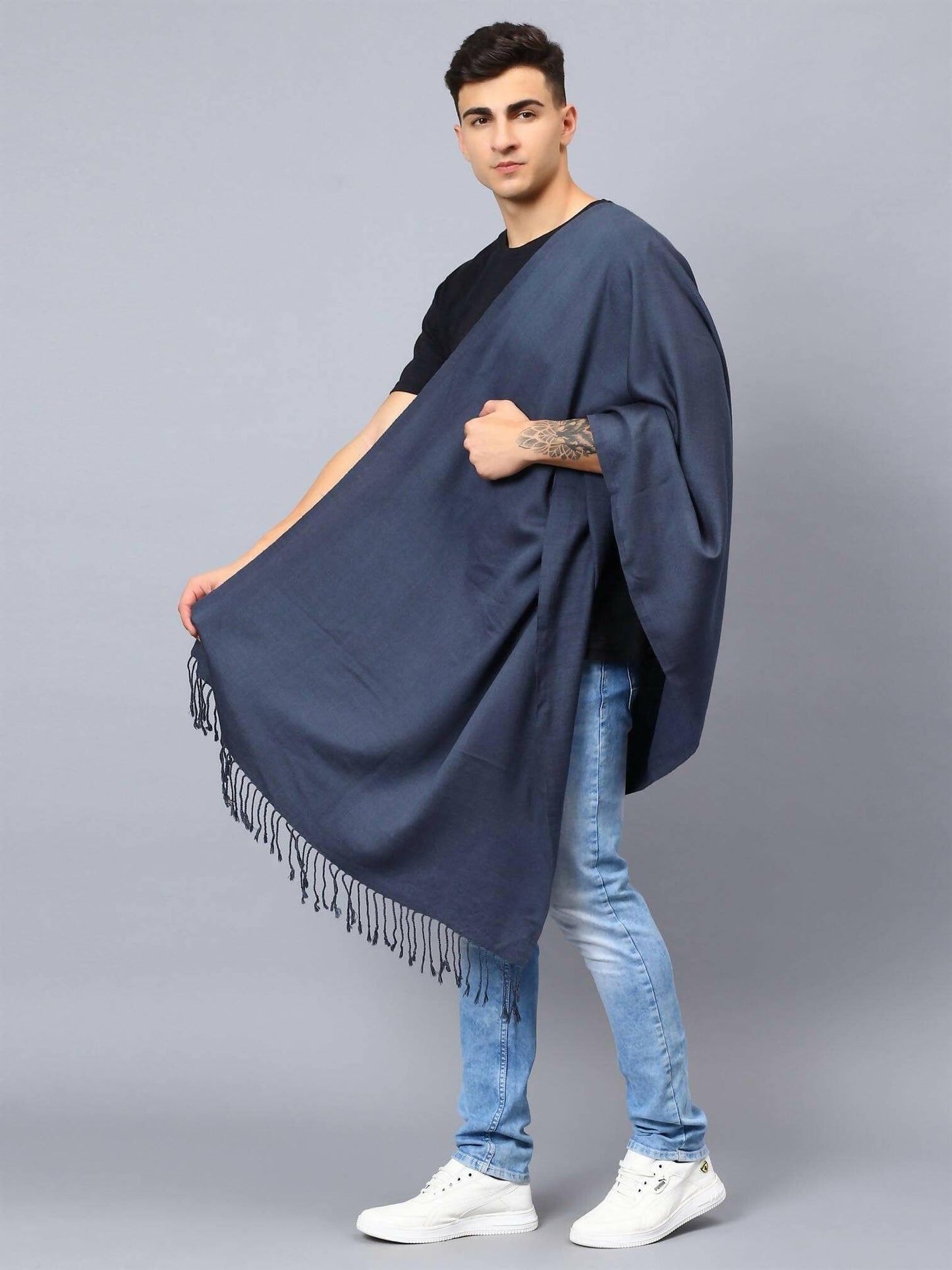 Grey Wool Stole - HalfPe