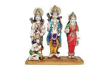 KariGhar polyresin Ram darbar Murti for Pooja Room I Home Temple Decoration I God Idol | Drawing Room | Diwali | Gifting & Decoration (Multicolour, 3.75 x 7.3 x 8.2 Inch) - HalfPe