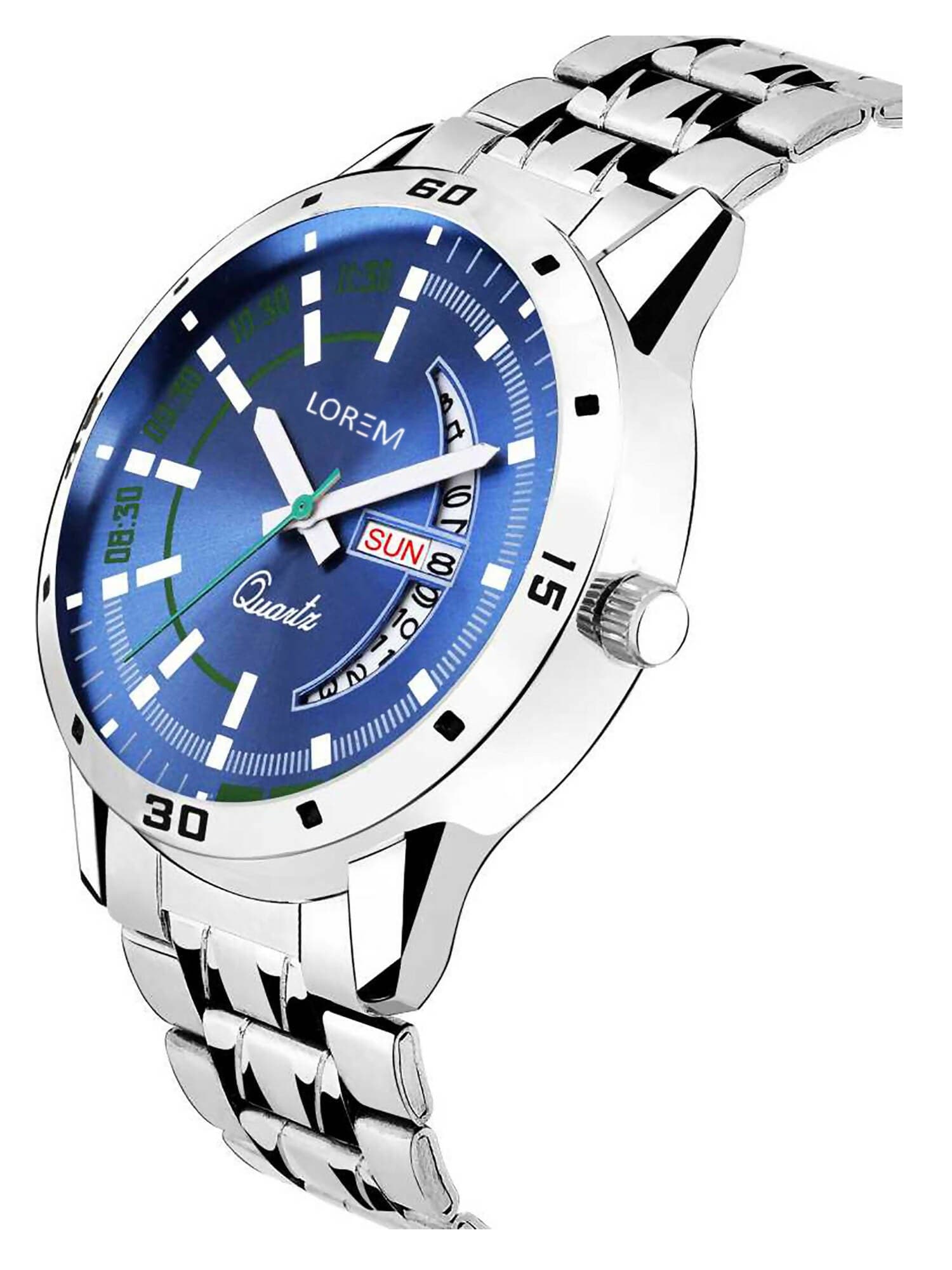 LOREM Blue Day Date Analog Watch For Men LR110 - HalfPe