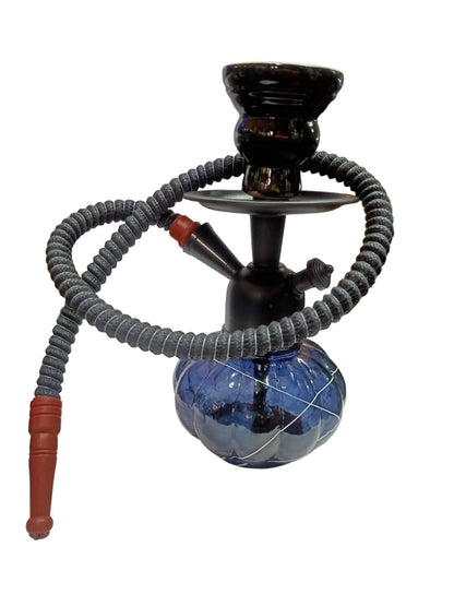 Decorative Showpiece of Hookah pot with long length pipe (Black) - HalfPe