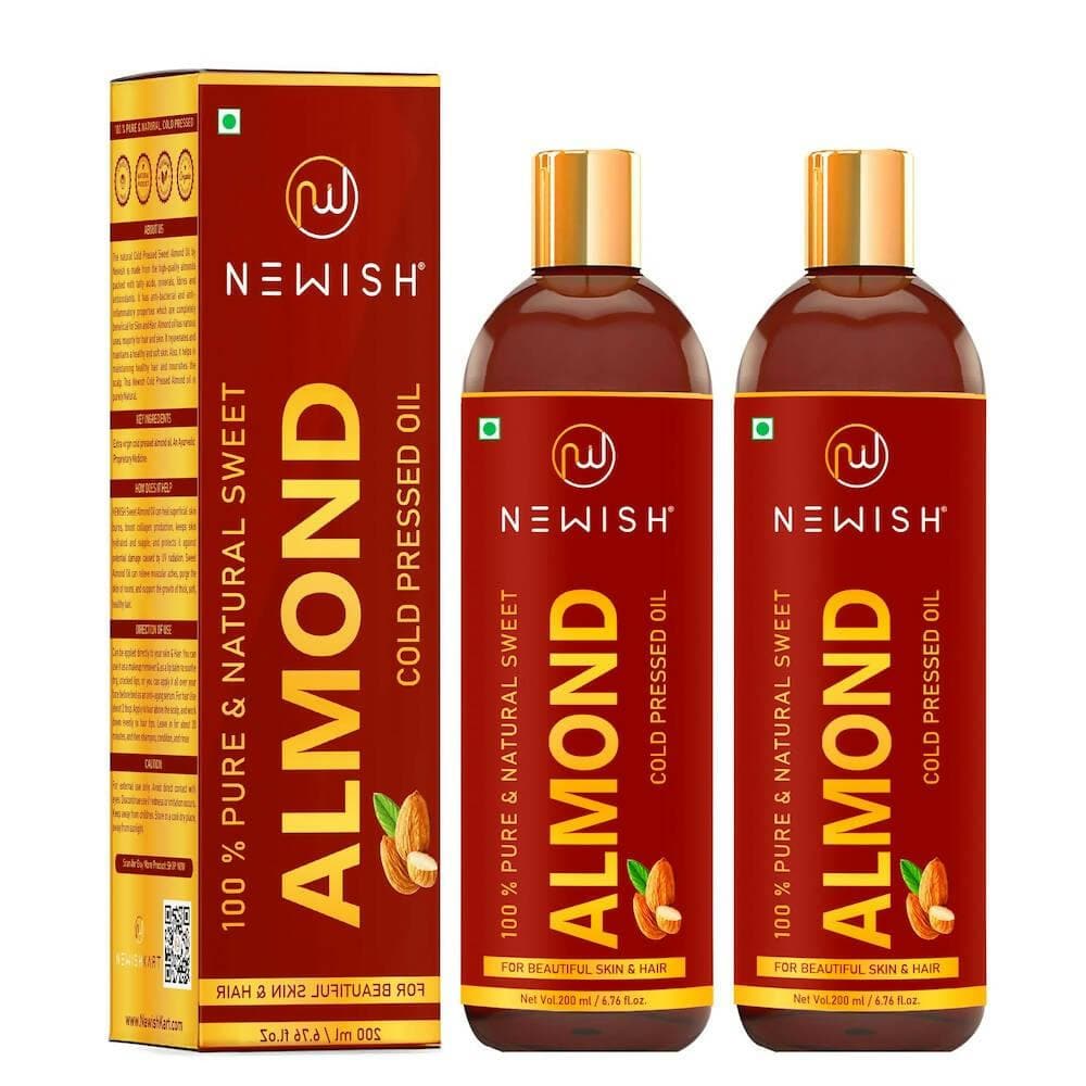 Newish Sweet Almond oil for Hair, body and Skin (Pack of 2- 200 Ml) - HalfPe