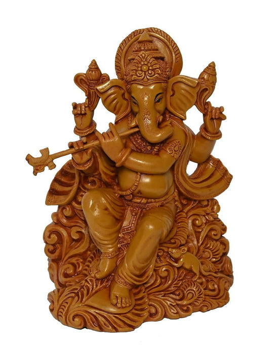 KariGhar Bansuri Ganesh Status Idol and Show Piece for Pooja Home and Home Decoration - HalfPe