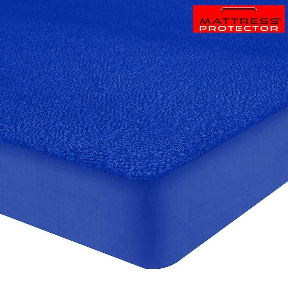 Mattress protector royal blue waterproof cover for single bed (75 x 48 inch) - HalfPe