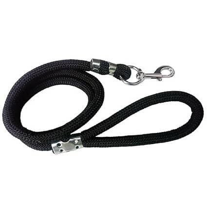 Mukundhas 3/4 inch Dog Collar & Leash Black - HalfPe