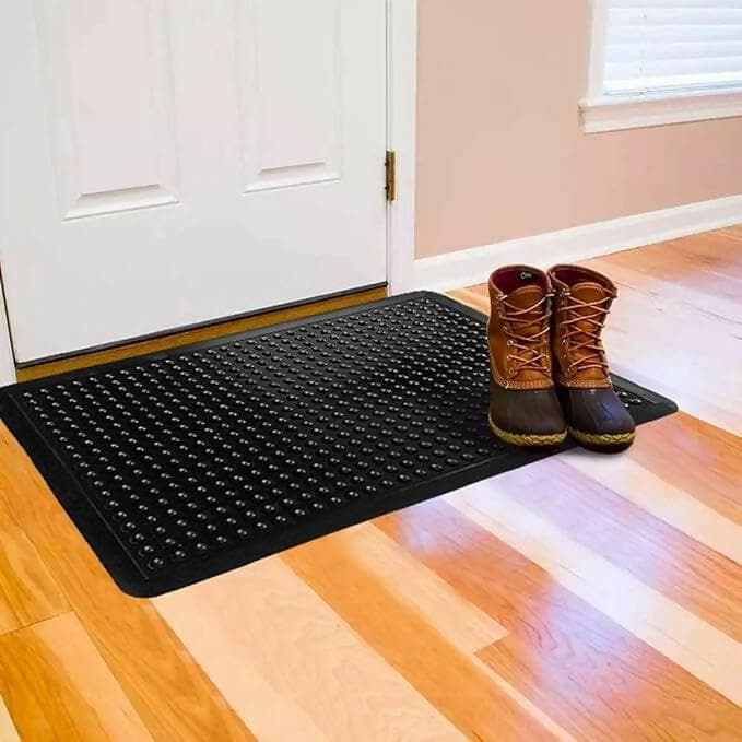 Mats AvenueRubber Bubble Door Mat Non-Slip Acupressure Black Color 60X90 CM (2x3 Feet) - HalfPe