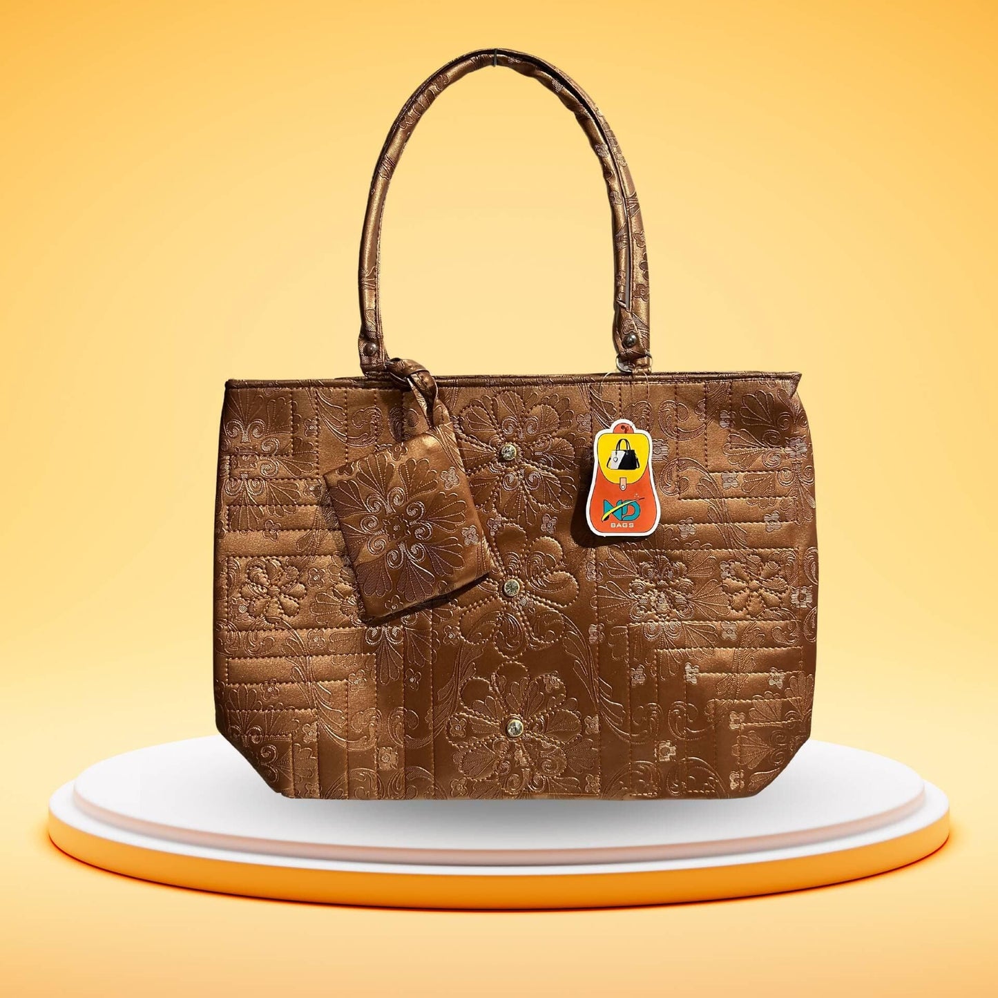 Leather printed ladies hand bag for casual wear(TAN) - HalfPe