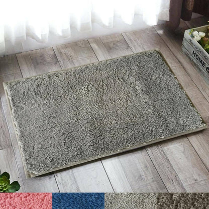 Lushomes Bathroom Mat, 1800 GSM Floor Mat with High Pile Microfiber, anti skid mat for bathroom floor, bath mat, door mats for bathroom, kitchen mat, mats (16 x 24 Inch, Grey) - HalfPe