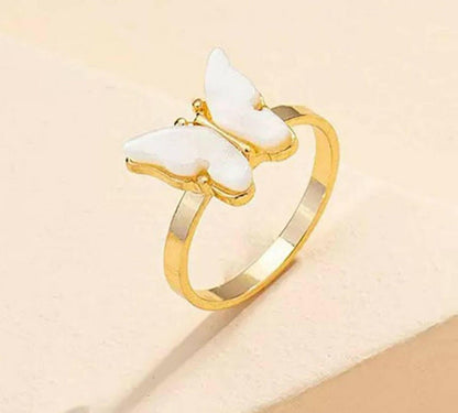 Butterfly Beads Style Ring Multi in White - HalfPe