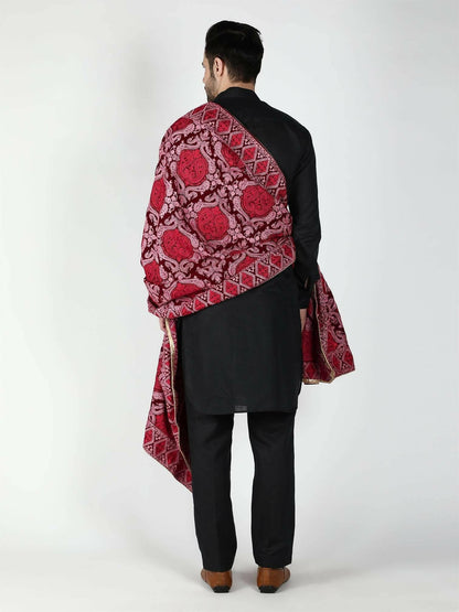 Moda Chales Men's Velvet Shawl (Maroon, Pink ,Red) - HalfPe