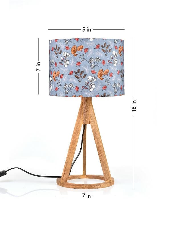 Blue Garden Trio Wooden Lamp - HalfPe