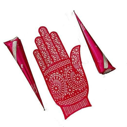 SENECIO Set Henna Mehendi With Reusable Rubber Stencil Washable Stick On Bridal Tattoo Arabic/Indian Traditional Mix Designs Combo(3pcs) - HalfPe