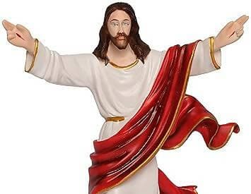 KariGhar® Risen Christ 18 inches Catholic Idol Perfect for Prayer Room / Drawing Room / Bedroom / Gifting & Decoration Purpose ( 9 x 37 x 46 cm ) (Red & White) - HalfPe