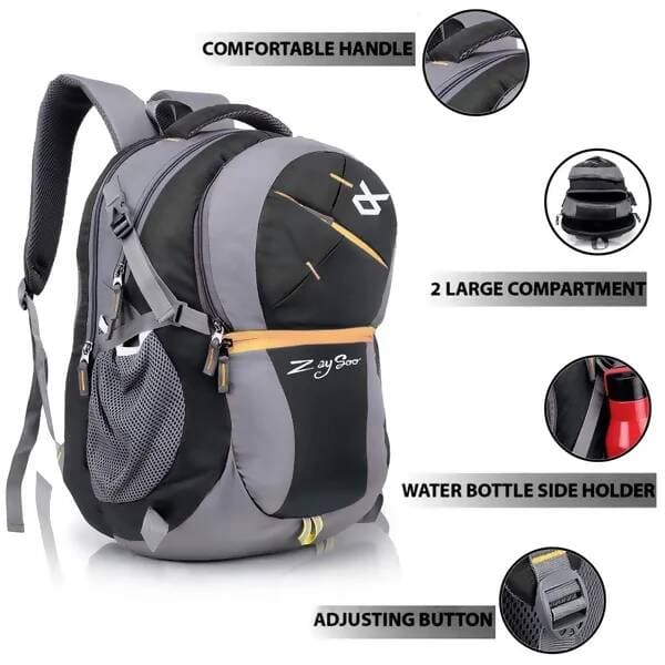 College Bag For Boys And Girls|Office Backpack |School Bag |Laptop Backpack (Black 35L) - HalfPe