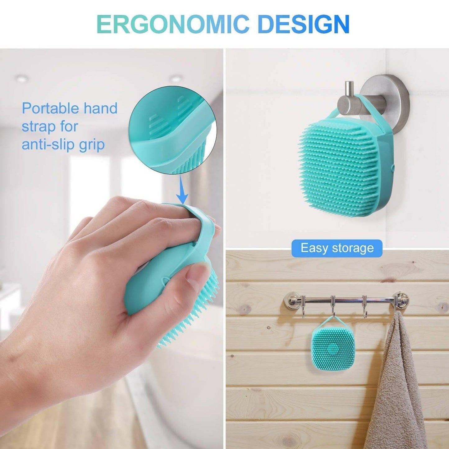 Body Scrubber with Soap Dispenser for Shower (MULTICOLOUR) - HalfPe