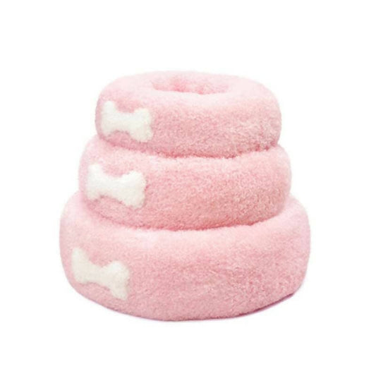 PetGains PGT Round Shaped Plush Cat & Dog Bolster Bed (Large) - HalfPe