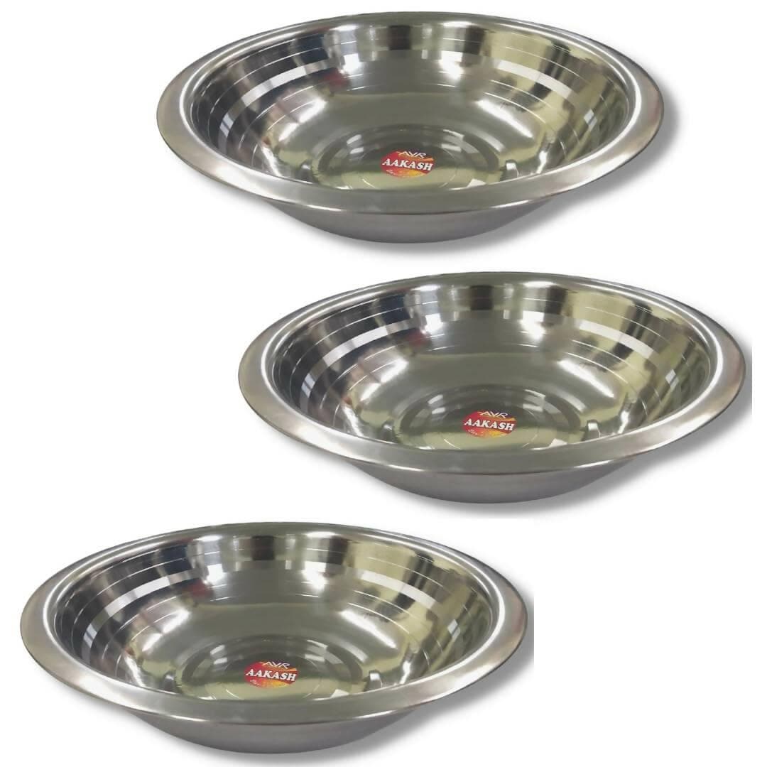 Stainless Steel Mixing Bowl, Serving Bowl Set, Big parat, Atta Parat (1) - HalfPe