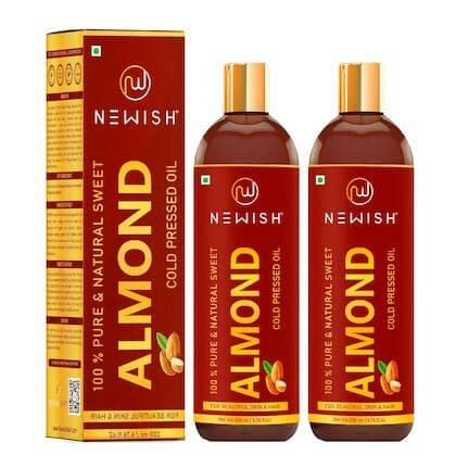 Newish Badam Rogan oil | Sweet Almond oil for Hair, body and Skin, Unrefined - 200ML ( Pack of 2) - HalfPe