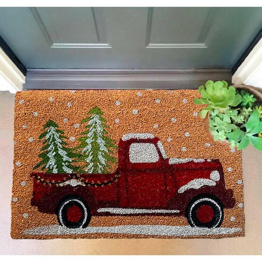 Mats Avenue Coir Door Mat Natural Printed with Bright Welcome Theme (60 x 90 CM) - HalfPe