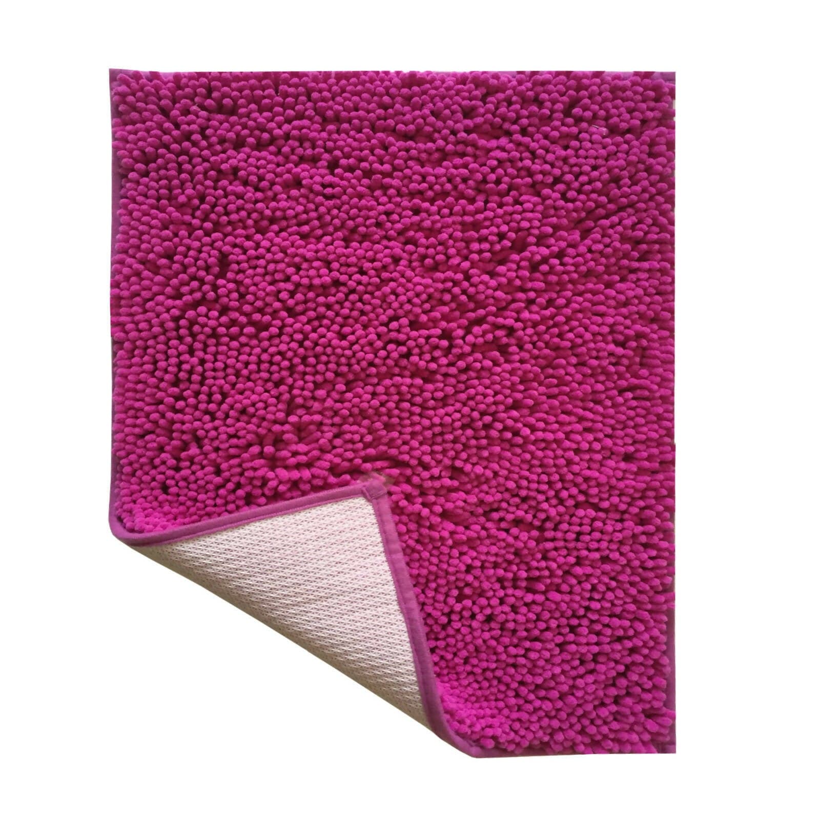 Lushomes Bathroom Mat, 2200 GSM Floor, bath mat Mat with High Pile Microfiber, anti skid mat for bathroom Floor, bath mat Non Slip Anti Slip, Premium Quality (12 x 18 Inch Rose Pink) - HalfPe