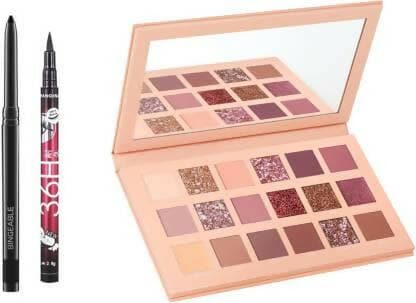 Bingeable HDA Multi Shades 18 Colors NUDE EDITION Eye Shadow Palette& Black Kajal& Long Lasting - HalfPe