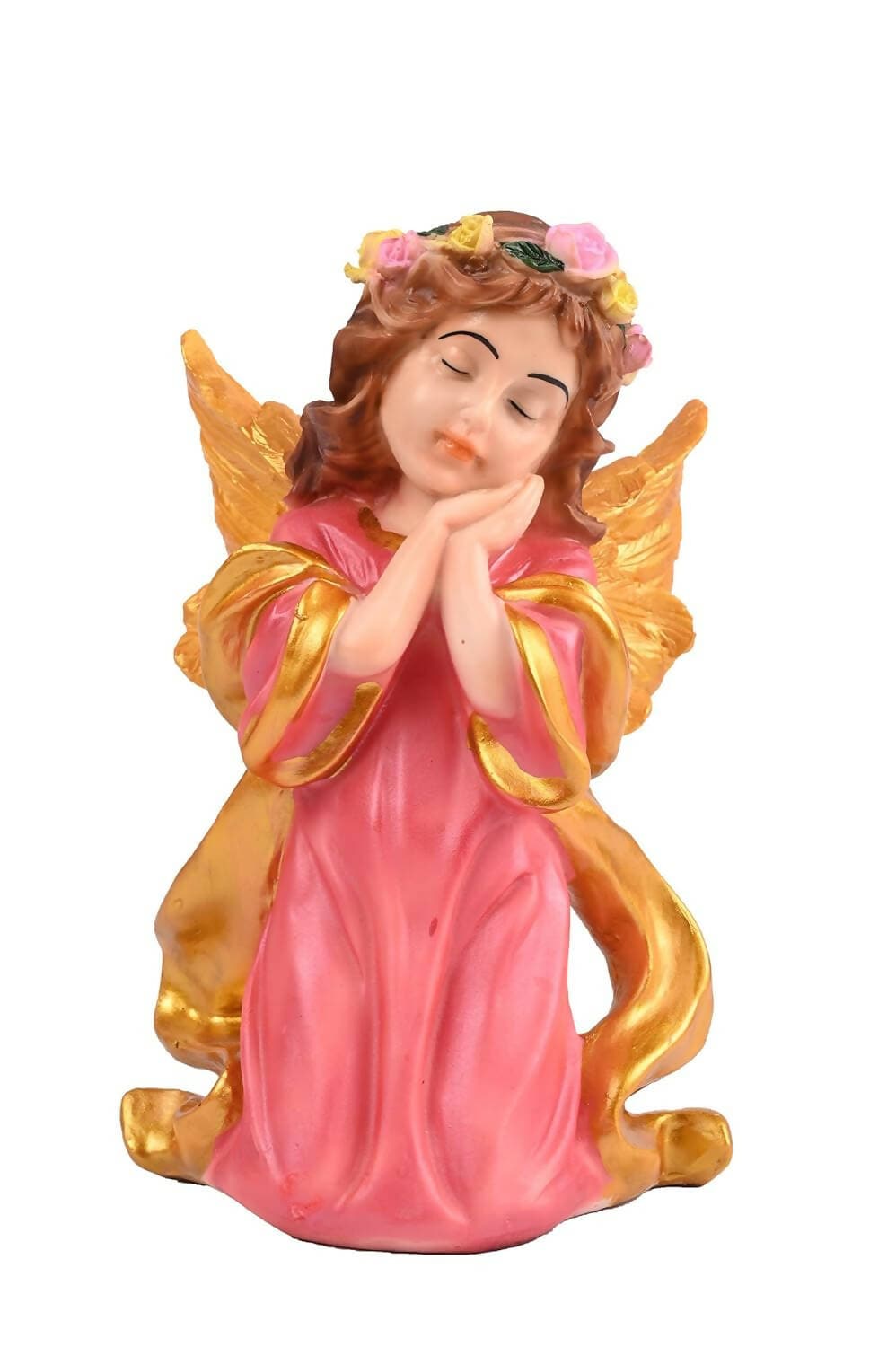 KariGhar Resin Pink Praying Angel Statue Catholic Idol for Home (Pink, 8.2 Inches) - HalfPe