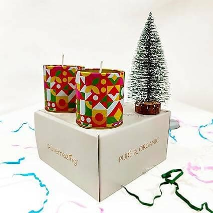 Christmas Tree with Snow | 15 cm Long, 4 Trees | Tree with Wooden Base | Frosted Pine Tree | Xmas Tree for Home Décor, Corporate Gifting & Christmas - HalfPe