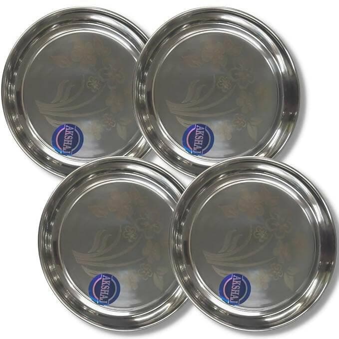 SHINI LIFESTYLE Stainless Steel Plate/ khumcha Thali - HalfPe