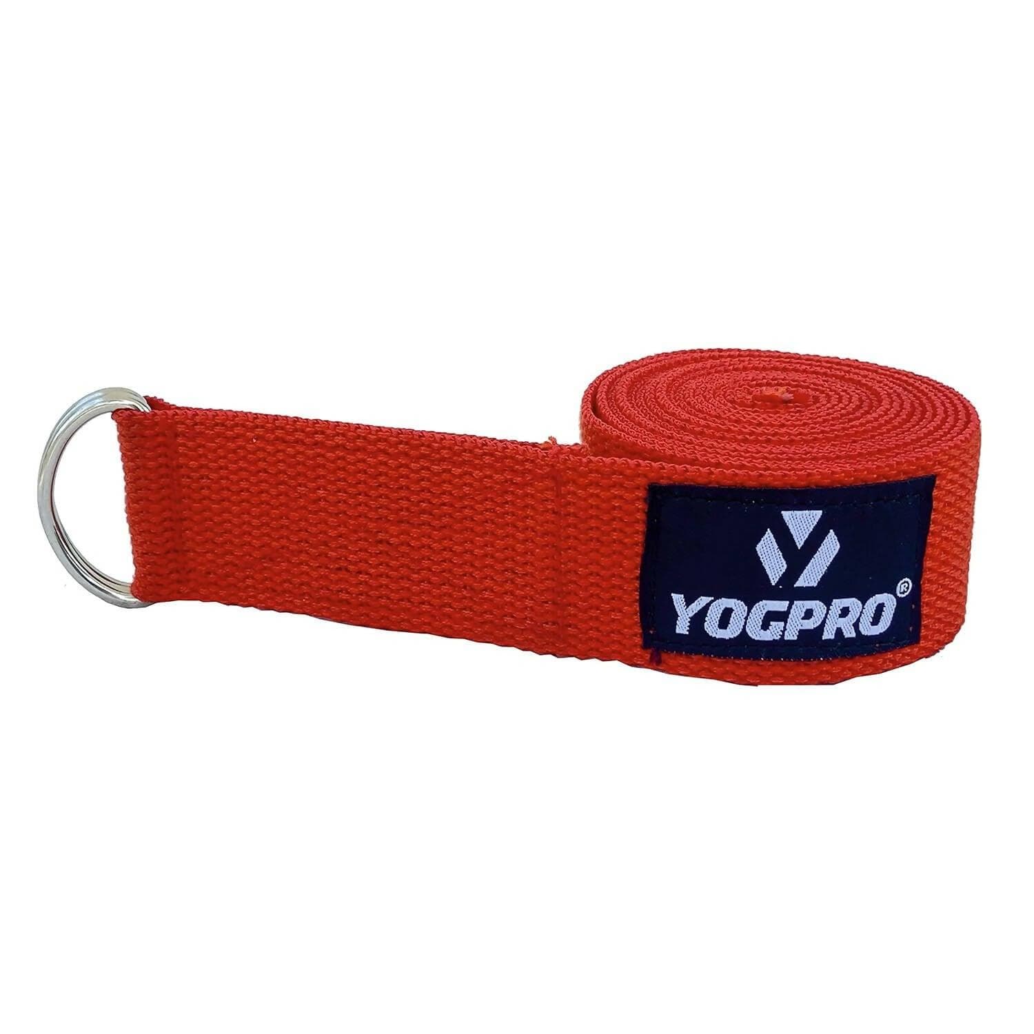 Yogpro Cotton Yoga Strap/belt (6 Ft, Red) - HalfPe