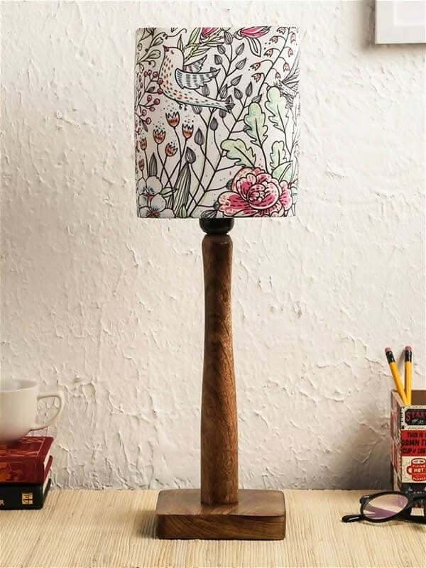 Abstract Floral Wooden Lamp - HalfPe