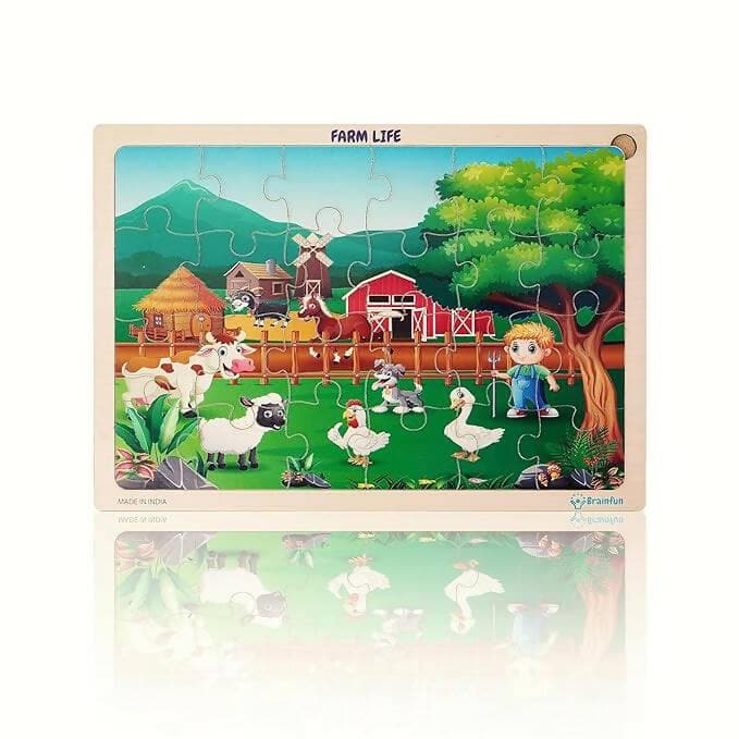 Zudo Jigsaw farm life puzzle for kids(24 pcs) - HalfPe