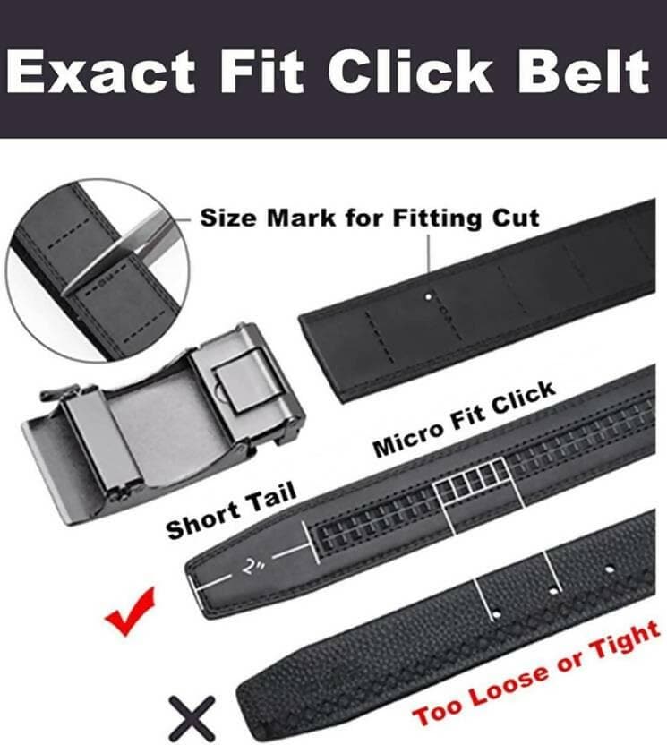 Men's Pure Leather Black Autolock Grip Belt - HalfPe