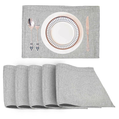 Lushomes Jute Table Mat, Grey Dining Table Mat, table mats Set of 6, Also Used as kitchen mat, fridge mat, cupboard sheets for wardrobe, Jute Place mats (Pack of 6, 12x18 Inches, 30x45 Cms) - HalfPe