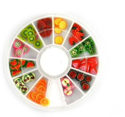 SENECIO Fruit Fimo Nail Art Multicolor 3D Clay Slice Tips Decoration With 6cm Wheel - HalfPe