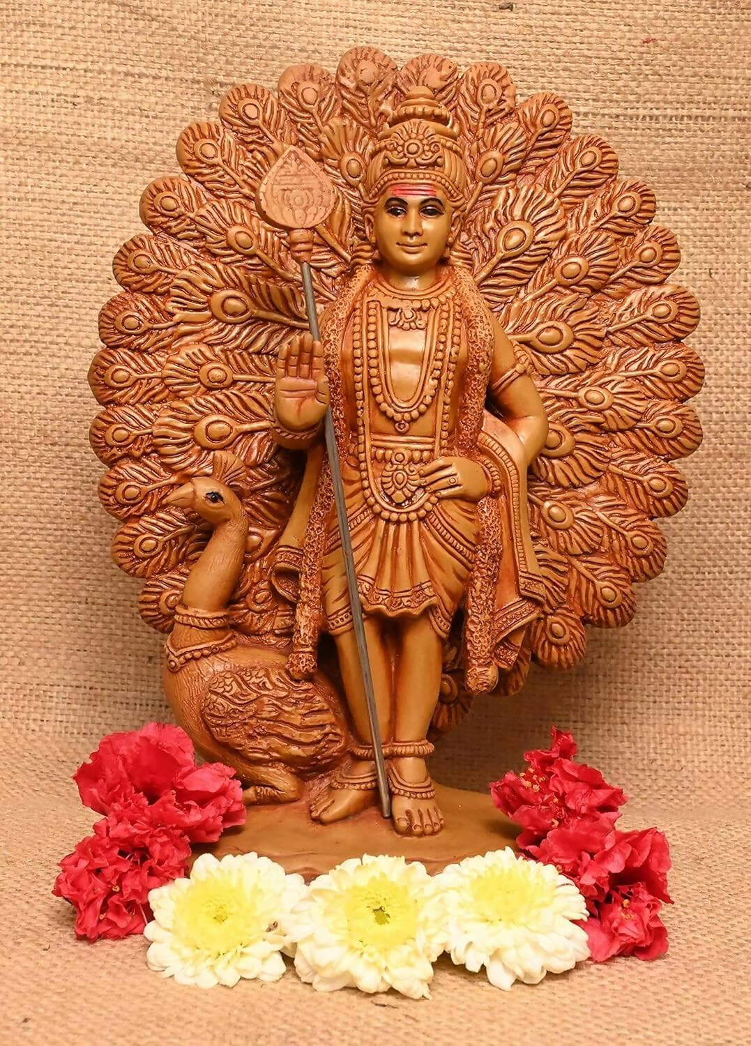 KariGhar Murugan Kartikeya Idol Perfect for Drawing Room, Bedroom, Puja Room (Multicolor) - HalfPe