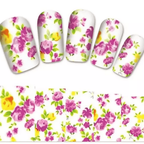 SENECIO Rose Printed YZW-1413 Nail Art Manicure Decal Water Transfer Sticker - HalfPe