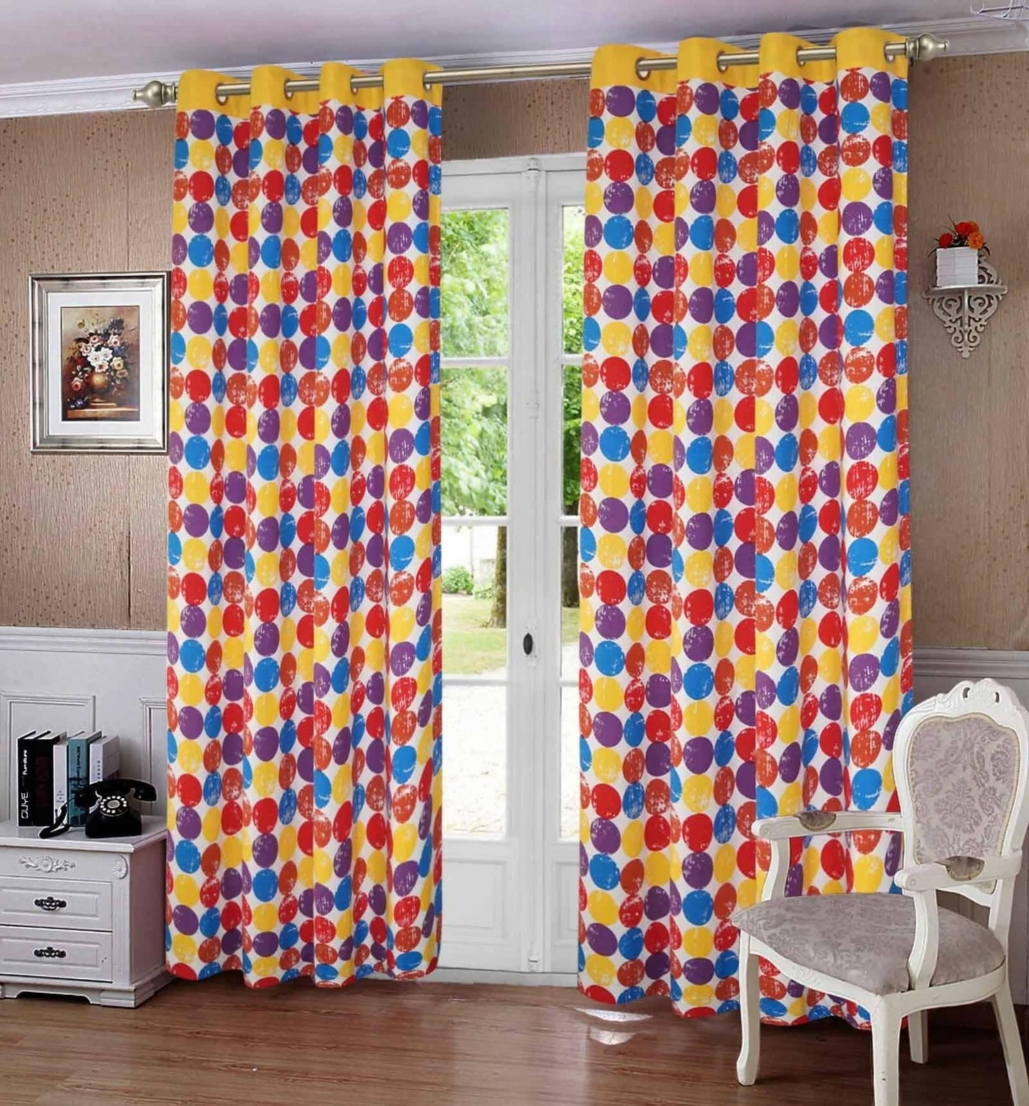 Lushomes curtains 7.5 feet long, Cotton Curtains, Door Curtains, Red Wood, Curtain with 8 Eyelets, Curtains & Drapes (Size: 54x90 Inches, Set of 1) - HalfPe