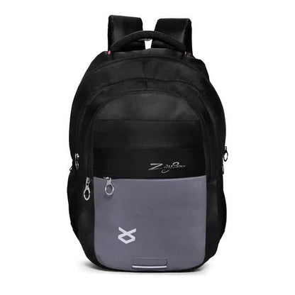 Laptop Backpack Multiple Pockets Padded Shoulder Straps Premium Fabric (Black)  - HalfPe