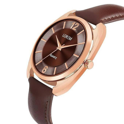 LOREM Brown Stylish Dial Analog Watch For Men LR77 - HalfPe