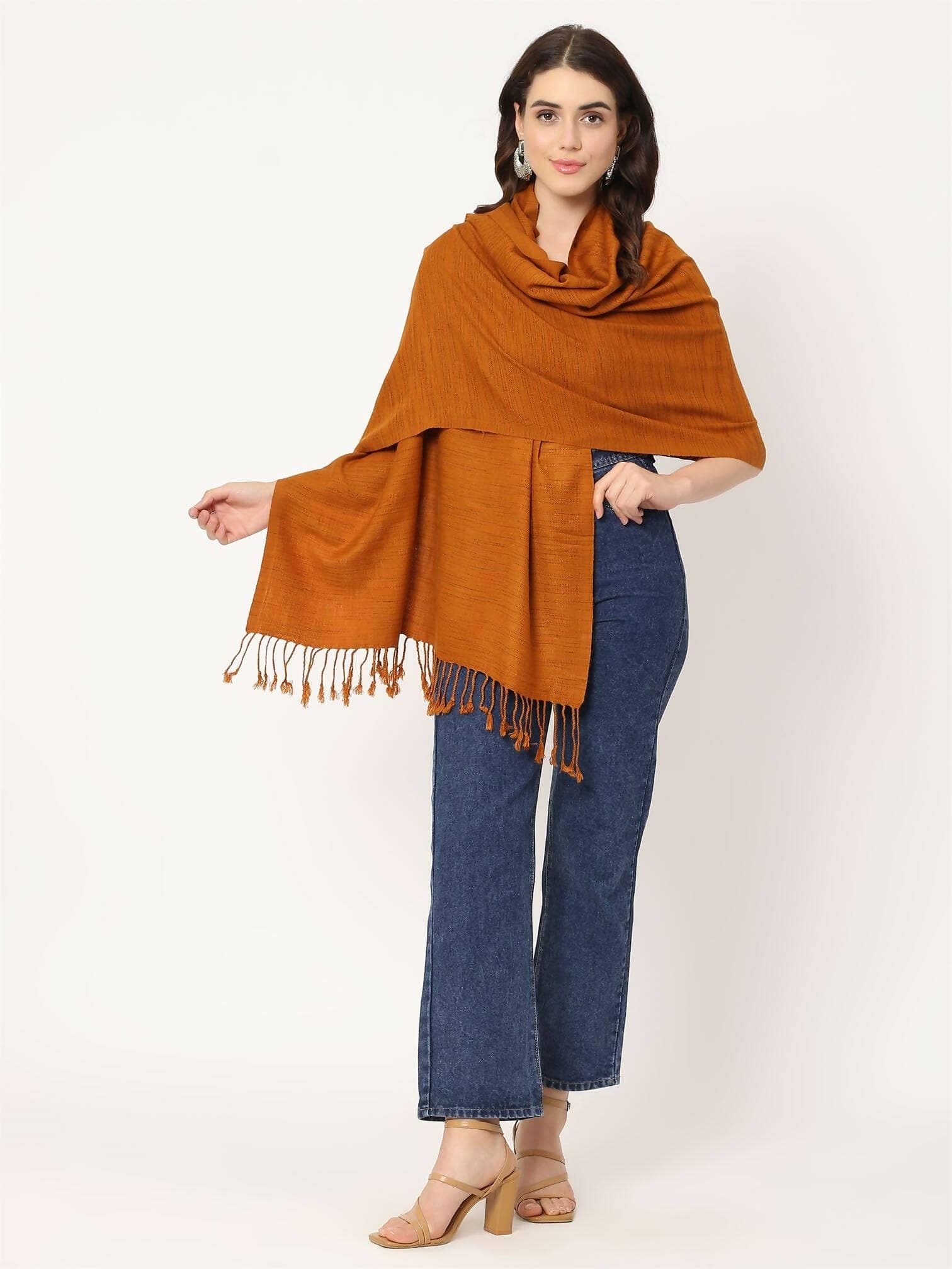 Mustard Brown Stole for women - HalfPe