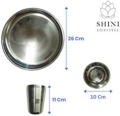 SHINI LIFESTYLE Stainless Steel Dinner Set, Kitchen Set for Home (Pack of 18) - HalfPe