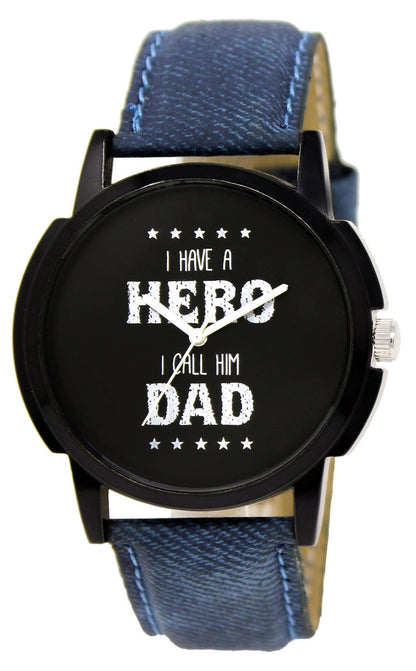 LOREM Black Hero Dad Analog Watch For Men LR07 - HalfPe