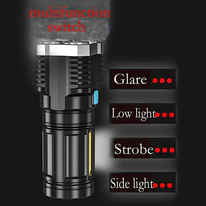 HumBiG 4 Mode SL039-X Portable Torchlight Longer Distance Ergonomic Portable Powerful LED Flashlight Outdoor Equipment - HalfPe