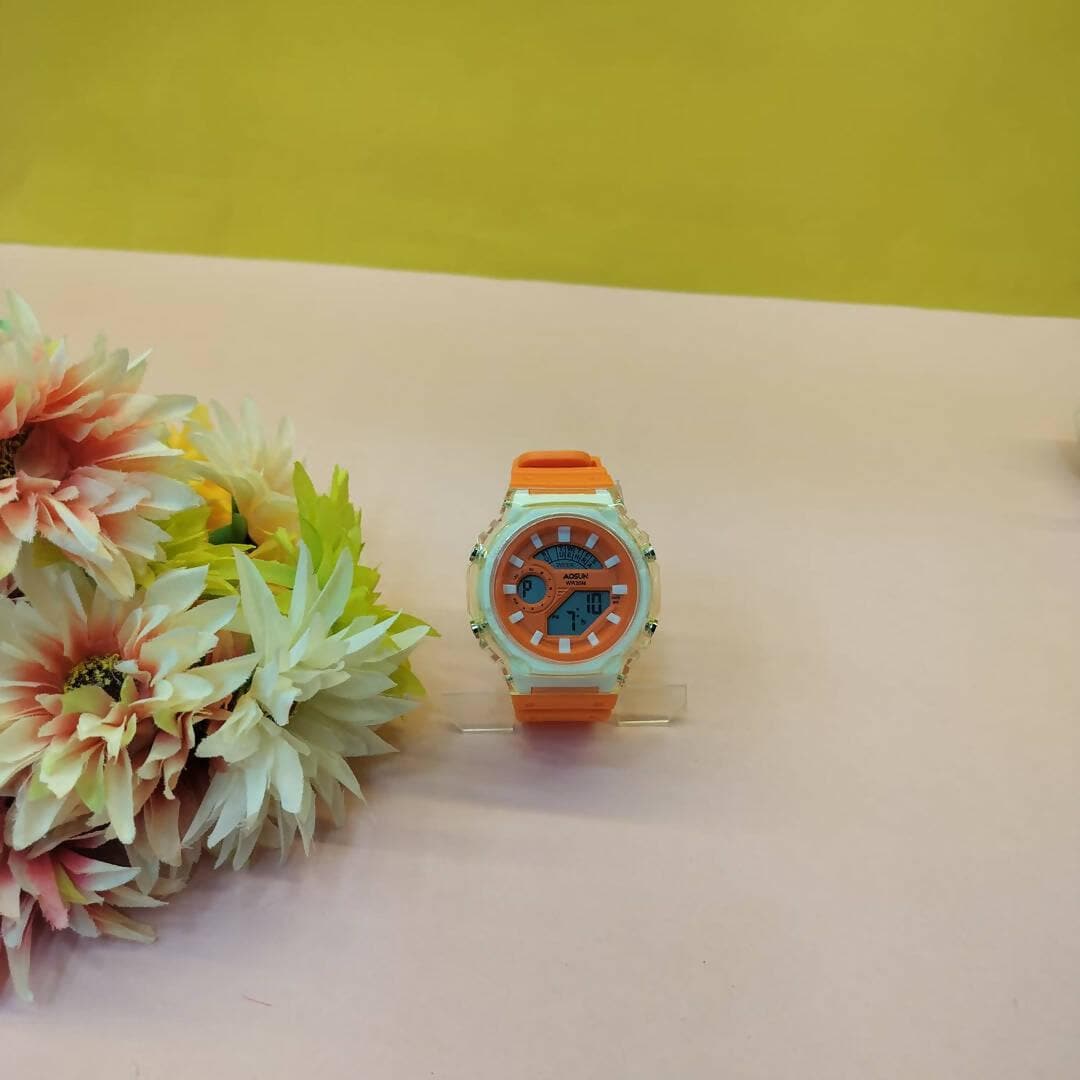 Cool And Trendy Wristwatch (Orange) - HalfPe