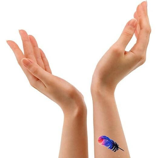 SENECIO Colorful Feathers Mini Design Waterproof Temporary Body Tattoo - HalfPe